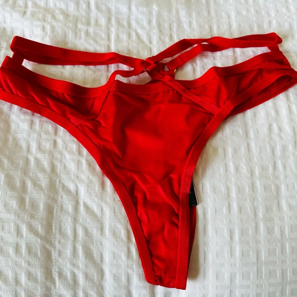 Victoria’s Secret Red Lipstick Ringmaster Strappy Back Thong